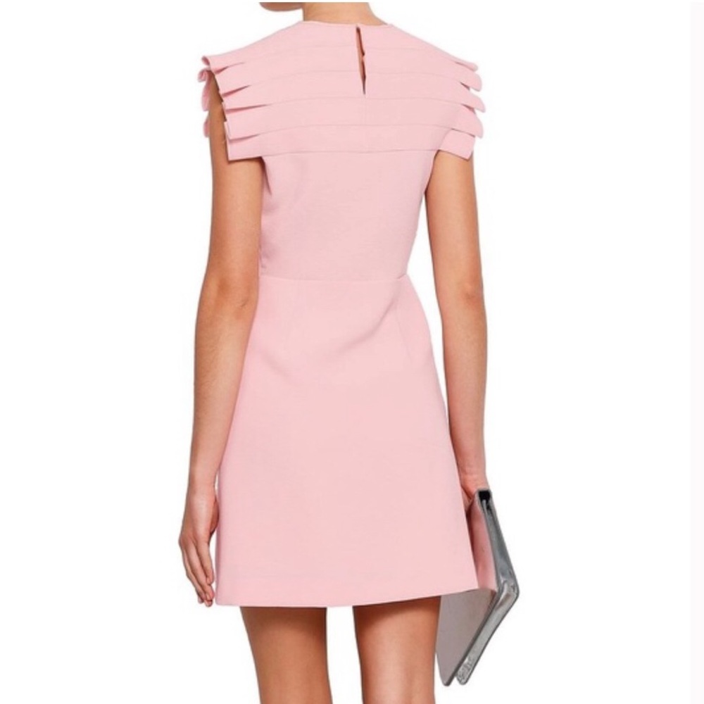 SANDRO Laurena Pleat Detail Mini Dress In Rose Pink - Picture 6 of 10